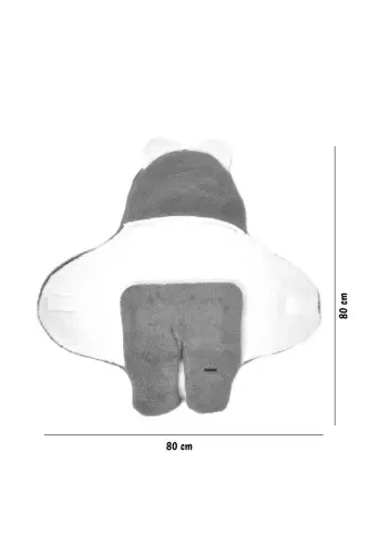 0-12 Ay Çift Kat Elyaflı Bebek Dış Kundak- Pelüş Bebek Battaniyesi- Ayaklı Welsoft Bebek Uyku Tulumu-Mavi - 5