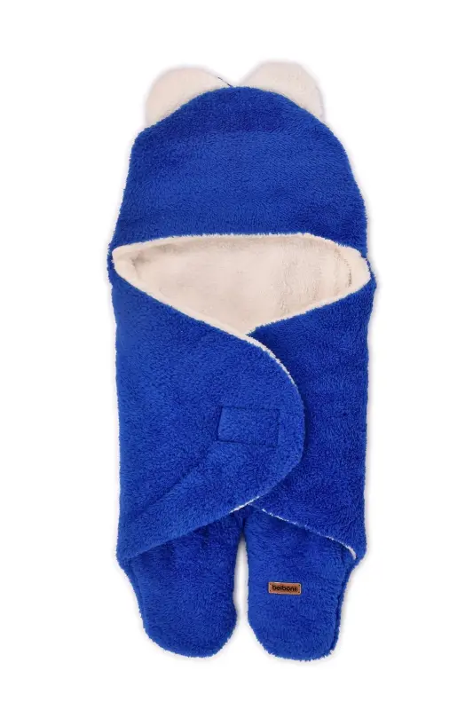 0-12 Month Double-Layer Fiber Baby Swaddle - Plush Baby Blanket - Footed Welsoft Baby Sleeping Bag - Blue - 3