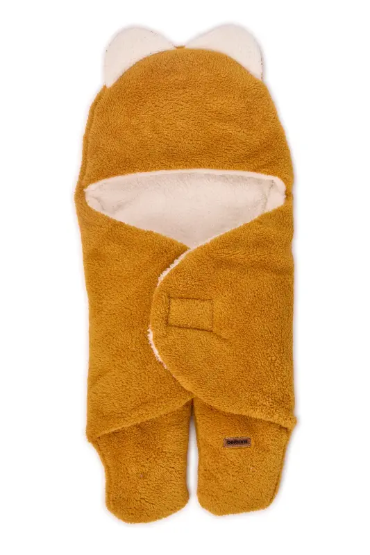 0-12 Month Double Layer Fiber Baby Swaddle- Plush Baby Blanket- Footed Welsoft Baby Sleeping Bag- Yellow - 3