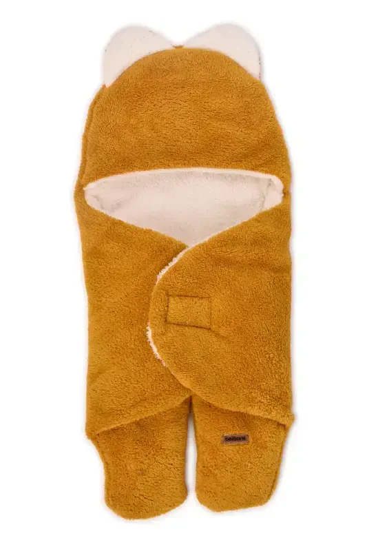 0-12 Month Double Layer Fiber Baby Swaddle- Plush Baby Blanket- Footed Welsoft Baby Sleeping Bag- Yellow - 3