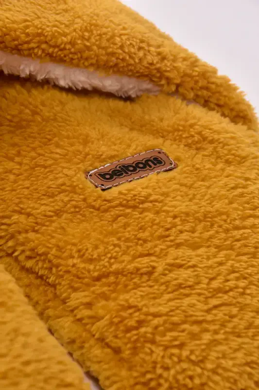 0-12 Month Double Layer Fiber Baby Swaddle- Plush Baby Blanket- Footed Welsoft Baby Sleeping Bag- Yellow - 4