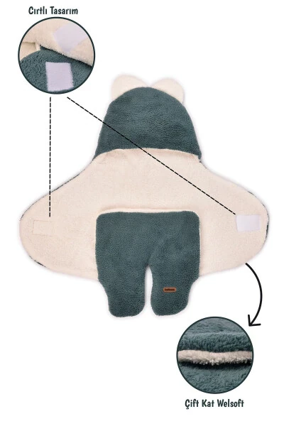 0-12 Months Double Layer Fiber Baby Sleeping Bag - Plush Baby Blanket - Footed Welsoft Baby Sleepsuit - Modazone (1)