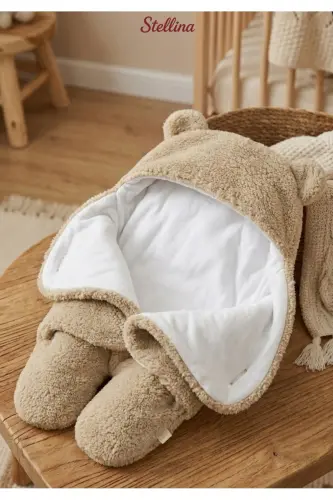 0 - 12 Months Earflap Welsoft Outer Swaddle Baby Blanket - 3