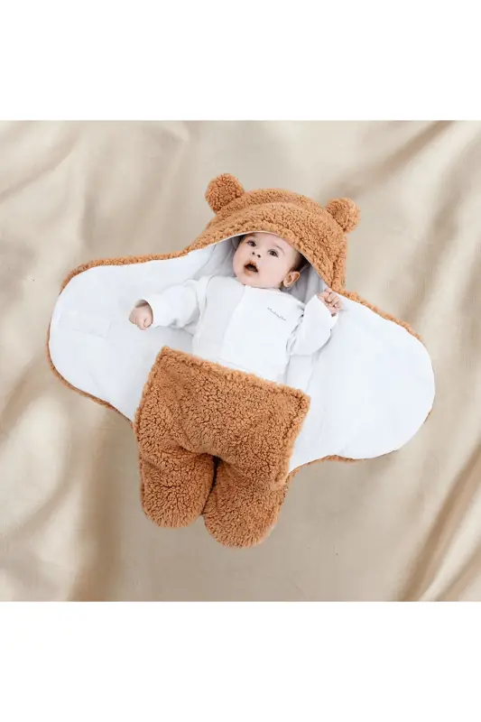 0 - 12 Months Earflap Welsoft Outer Swaddle Baby Blanket - 1