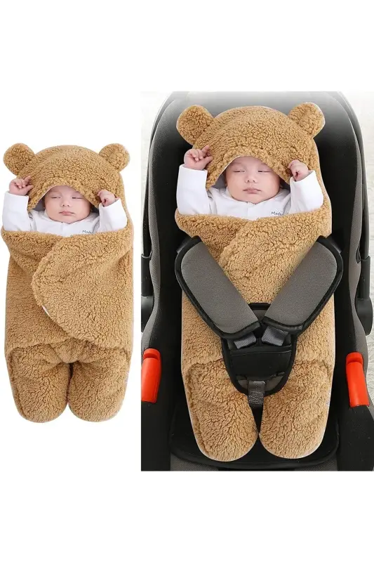 0 - 12 Months Earflap Welsoft Outer Swaddle Baby Blanket - 5