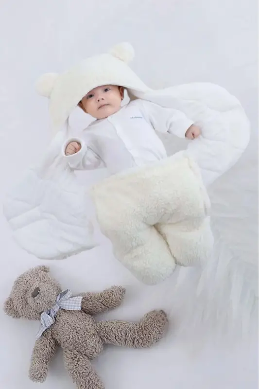 0 - 12 Months Earflap Welsoft Swaddle Baby Blanket - 4