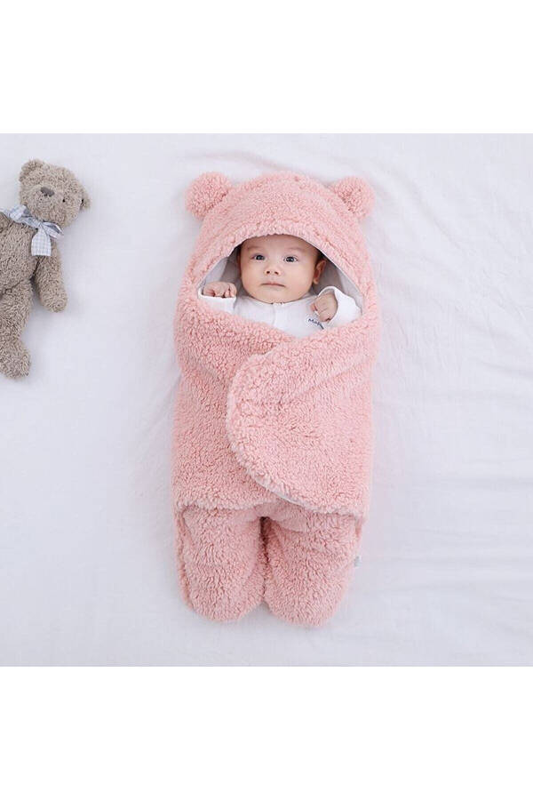 0-12 Months Thick Fleece Baby Swaddle Blanket, Hospital Discharge, Sleeping Bag - 3