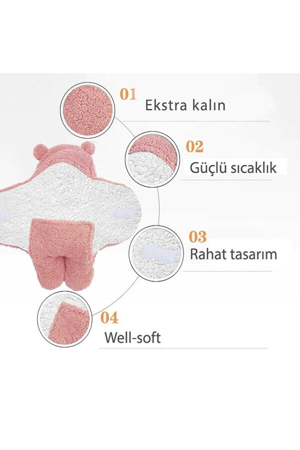 0-12 Oylik Qalin Polar Chaqaloq Tashqi Kundak Adyash, Kasalxonadan Chiqish, Uyqu Kiyimi - 5