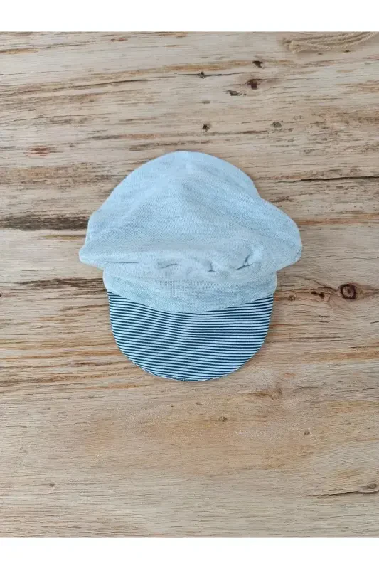 0-3 3-6 ойлик папийонли чизиқли нақш читчит ёпиладиган кепкали эркак чақалоқ костюмчаси - 4