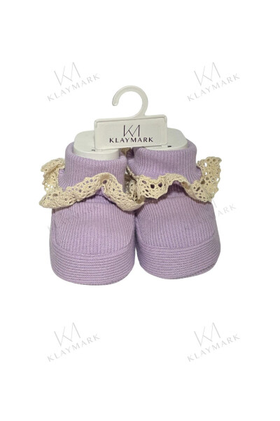 0-3 AY DANTELLİ BEBEK PATİK - Pembe - KLAYMARK
