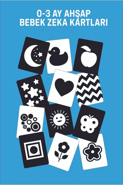 0-3 Month Wooden Baby Intelligence Cards - Modazone