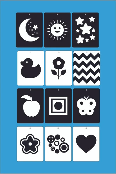 0-3 Month Wooden Baby Intelligence Cards - Modazone (1)