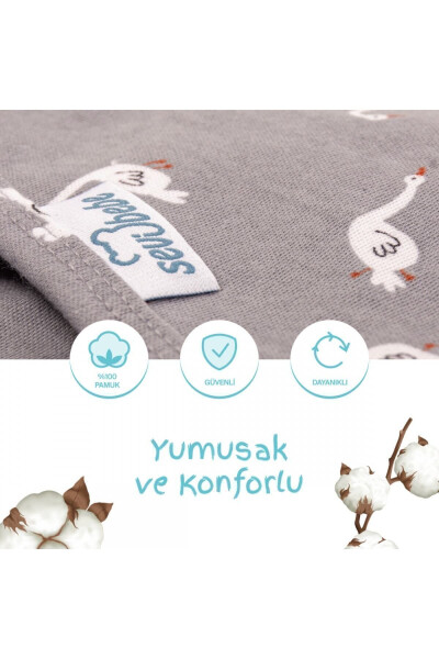 0 - 3 OYlik Naqshli Yangi Mavsum Kundagi 100% Paxta - YANGI - SEVI BEBE (1)