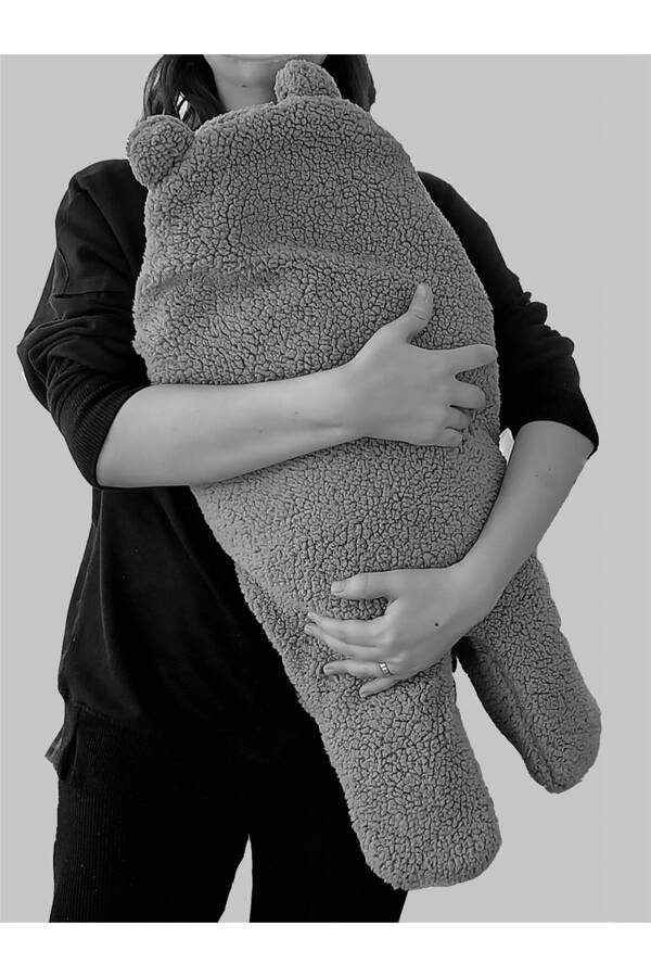 0-4 Ay Bebek Dış Kundak Uyku Tulumu Kıvırcık Wellsoft Peluş Bej-bej - 4