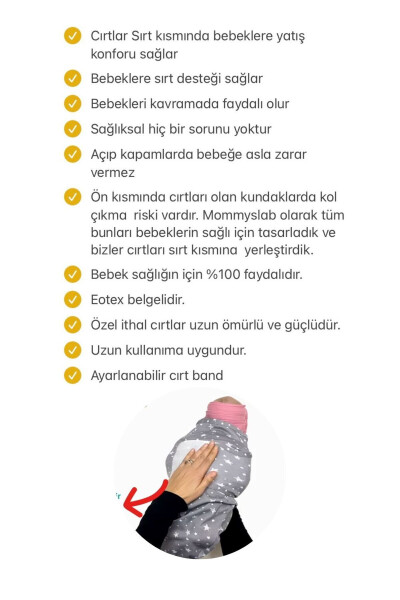 0 - 4 Ay Desenli Yeni Sezon Pamuk Kundak %100 Pamuk - 8