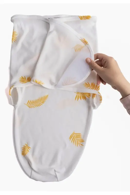 0 - 4 Ay Desenli Renkli Cırtlı Yeni Sezon Pamuk Kundak %100 Pamuk (OEKO TEX CIF BELGELİ)-ALTIN YAPRAK - 3