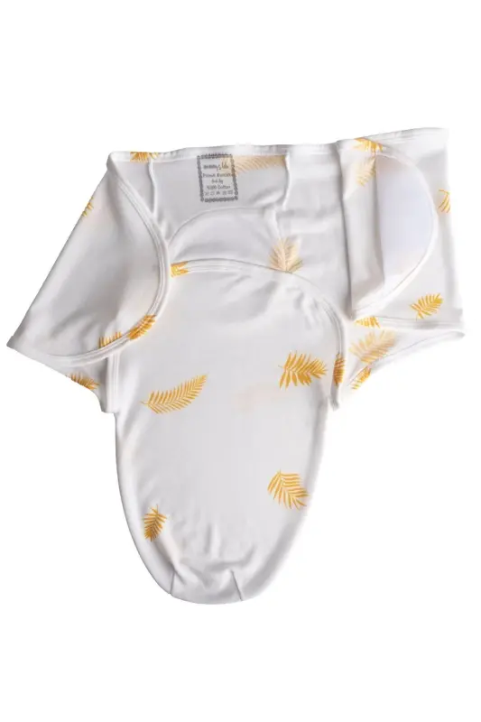 0 - 4 Ay Desenli Renkli Cırtlı Yeni Sezon Pamuk Kundak %100 Pamuk (OEKO TEX CIF BELGELİ)-ALTIN YAPRAK - 4