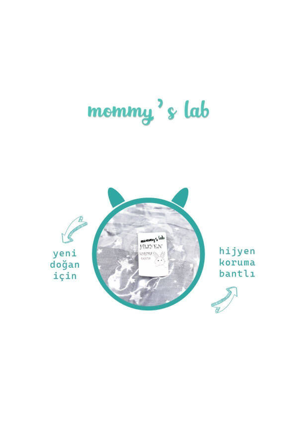 0-4 Ay Yeni Sezon Desenli Renkli % 100 Pamuk Hazır Yarım Kuşak Kundak Kemer (OEKO TEX CIF BELGELİ)-GRİ YILDIZ - 24