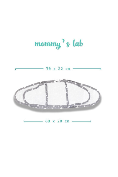 0-4 Ay Yeni Sezon Desenli Renkli % 100 Pamuk Hazır Yarım Kuşak Kundak Kemer (OEKO TEX CIF BELGELİ)-GRİ YILDIZ - 10