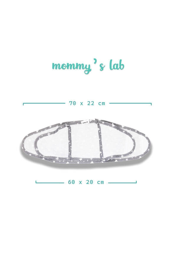 0-4 Ay Yeni Sezon Desenli Renkli % 100 Pamuk Hazır Yarım Kuşak Kundak Kemer (OEKO TEX CIF BELGELİ)-GRİ YILDIZ - 10