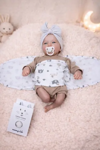 0-4 Ay Yeni Sezon Desenli Renkli % 100 Pamuk Hazır Yarım Kuşak Kundak Kemer (OEKO TEX CIF BELGELİ)-Hayvan Desen - 3