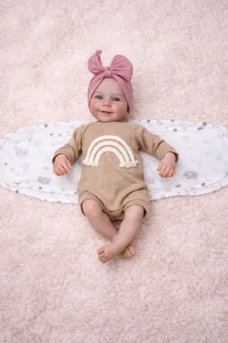 0-4 Ay Yeni Sezon Desenli Renkli % 100 Pamuk Hazır Yarım Kuşak Kundak Kemer (OEKO TEX CIF BELGELİ)-Hayvan Desen - 4