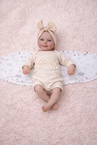 0-4 Ay Yeni Sezon Desenli Renkli % 100 Pamuk Hazır Yarım Kuşak Kundak Kemer (OEKO TEX CIF BELGELİ)-Hayvan Desen - 6