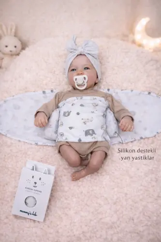 0-4 Ay Yeni Sezon Desenli Renkli % 100 Pamuk Hazır Yarım Kuşak Kundak Kemer (OEKO TEX CIF BELGELİ) - Hayvan Desen 