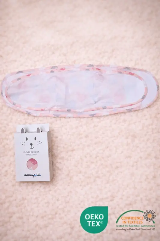 0-4 Ay Yeni Sezon Desenli Renkli % 100 Pamuk Hazır Yarım Kuşak Kundak Kemer (OEKO TEX CIF BELGELİ)-Kedi Desen Kız - 2