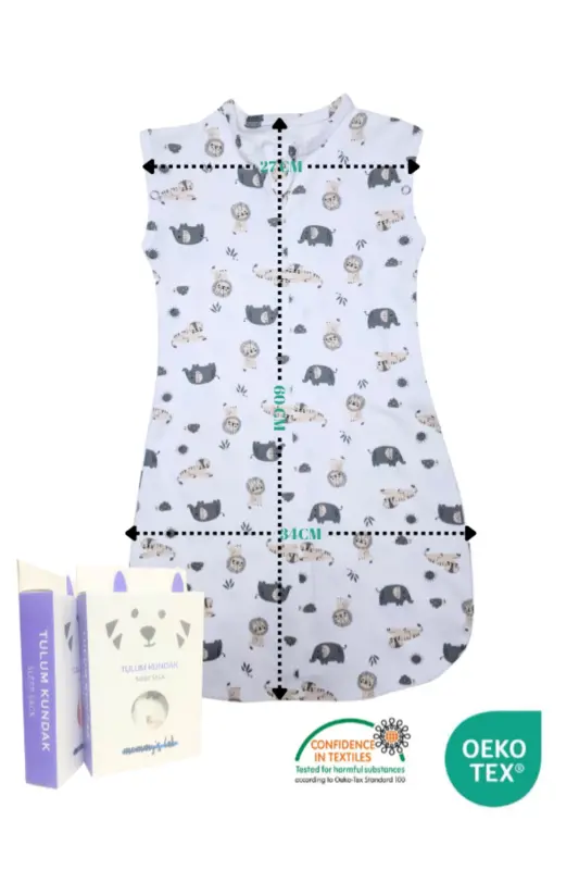 0-4 Ay Yeni Sezon Desenli Renkli Çıtçıtlı Fermuarlı Tulum Kundak % 100 PAMUK (OEKO TEX CIF BELGELİ)-Bej - 2