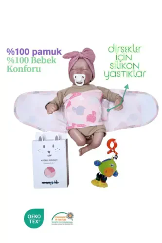 0-4 Months New Season Patterned Colorful 100% Cotton Ready-Made Half Waist Swaddling Belt (OEKO TEX CIF CERTIFIED)-Kitty Mimiş - Mommyslab (1)