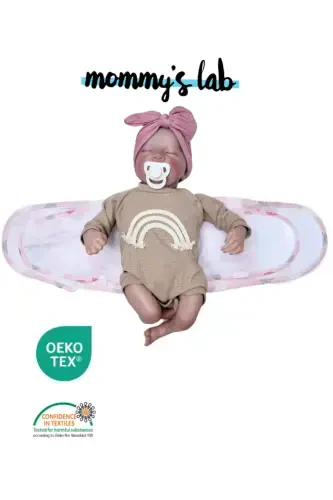 0-4 Months New Season Patterned Colorful 100% Cotton Ready-Made Half Waist Swaddling Belt (OEKO TEX CIF CERTIFIED)-Kitty Mimiş - 3