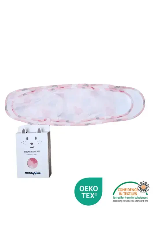 0-4 Months New Season Patterned Colorful 100% Cotton Ready-Made Half Waist Swaddling Belt (OEKO TEX CIF CERTIFIED)-Kitty Mimiş - 4