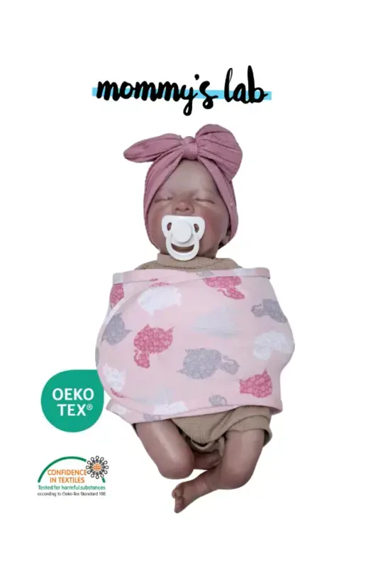 0-4 Months New Season Patterned Colorful 100% Cotton Ready-Made Half Waist Swaddling Belt (OEKO TEX CIF CERTIFIED)-Kitty Mimiş - 5