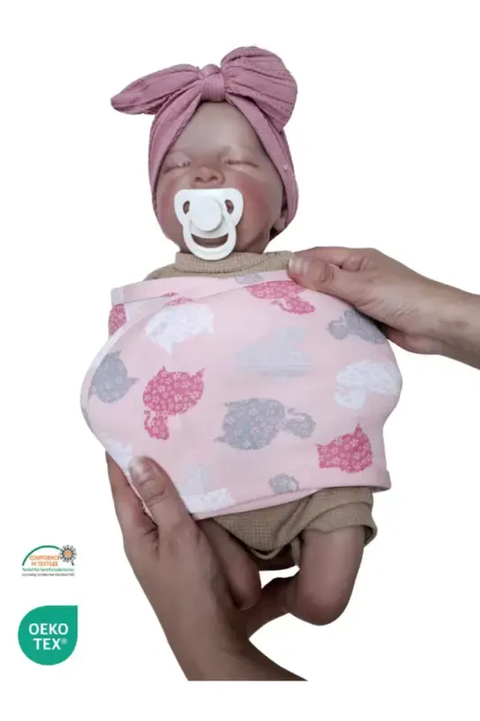 0-4 Months New Season Patterned Colorful 100% Cotton Ready-Made Half Waist Swaddling Belt (OEKO TEX CIF CERTIFIED)-Kitty Mimiş - 7