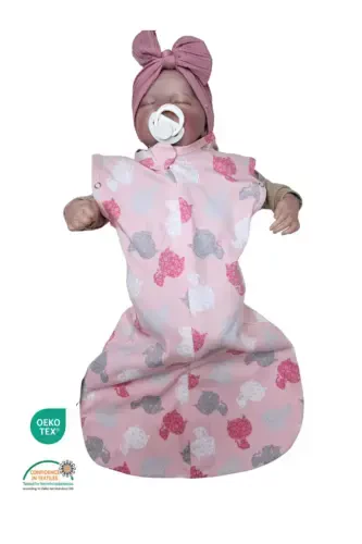 0-4 Months New Season Patterned Colorful Snap Fastener Zippered Romper Swaddle 100% COTTON (OEKO TEX CIF CERTIFIED)-Kitty Mimi - 3