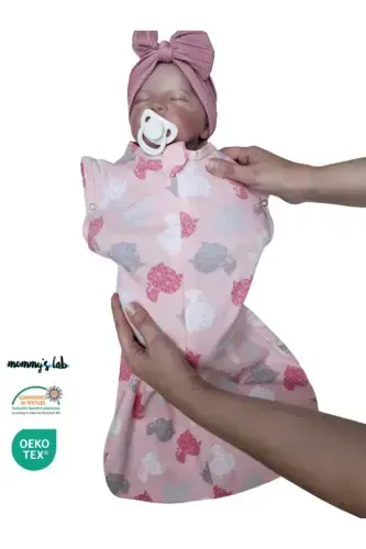 0-4 Months New Season Patterned Colorful Snap Fastener Zippered Romper Swaddle 100% COTTON (OEKO TEX CIF CERTIFIED)-Kitty Mimi - 7