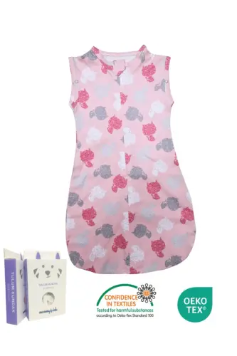 0-4 Months New Season Patterned Colorful Snap Fastener Zippered Romper Swaddle 100% COTTON (OEKO TEX CIF CERTIFIED)-Kitty Mimi - MOMMYSLAB (1)