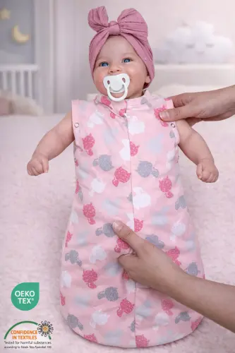0-4 Months New Season Patterned Colorful Snap Fastener Zippered Romper Swaddle 100% COTTON (OEKO TEX CIF CERTIFIED)-Kitty Mimi - MOMMYSLAB (1)