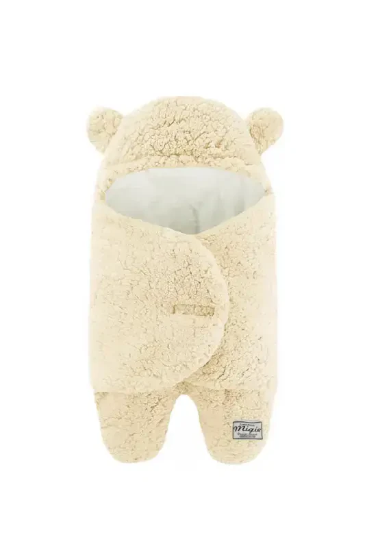 0-4 Oylik Chaqaloq Tashqi Kundak Uyqu Xaltasi Jिंगalak Wellsoft Peluş Fil Suyagi-Fil Suyagi - MIGIE