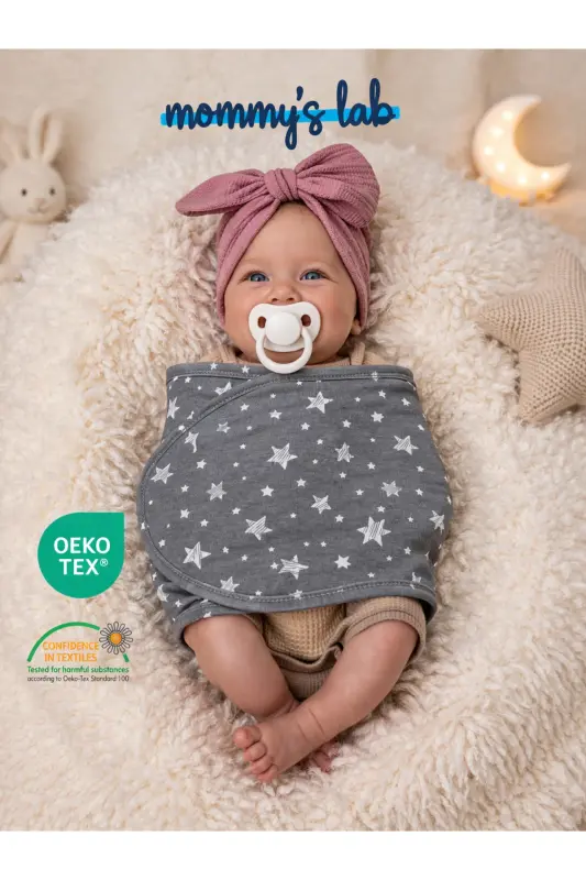 0-4 oylik Yangi Mavsum Naqshli Rangli 100% Paxta Tayyor Kamarli Kundak Kamar Yarim Kundak - MOMMYSLAB