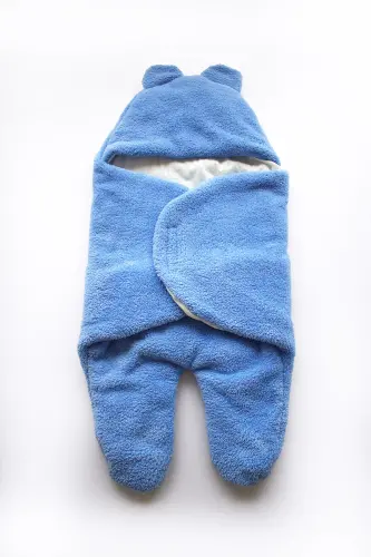 0-9 AY Pamuk Bebek Dış Kundak, Bebek Battaniyesi, Bebek Uyku Tulumu Kış Ayları İçin İdeal İç Kısım-mavi - 2