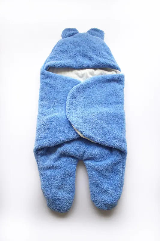 0-9 AY Pamuk Bebek Dış Kundak, Bebek Battaniyesi, Bebek Uyku Tulumu Kış Ayları İçin İdeal İç Kısım-mavi - 2