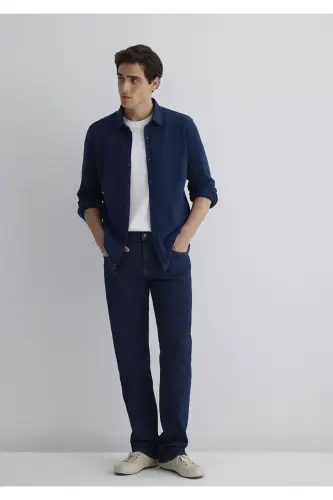 0211376-18790 BLUE LONG SLEEVE SHIRT - MAVI (1)