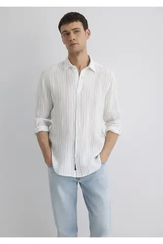 0211525-89288 Striped Blue Shirt - 1