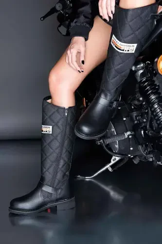 025g100074 Laconıa Hı Deri Kadın Çizme Siyah-BLACK - HARLEY DAVIDSON (1)