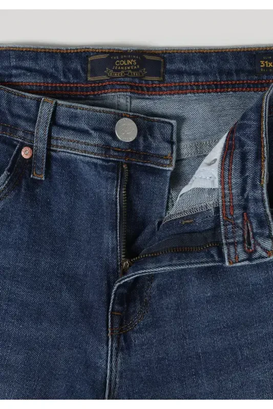 Slim Fit Düşük Bel Dar Paça Erkek İndigo Jean Pantolon - 8