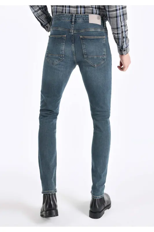Slim Fit Düşük Bel Dar Paça Erkek Denim Jean Pantolon - NICOLE WASH - 2