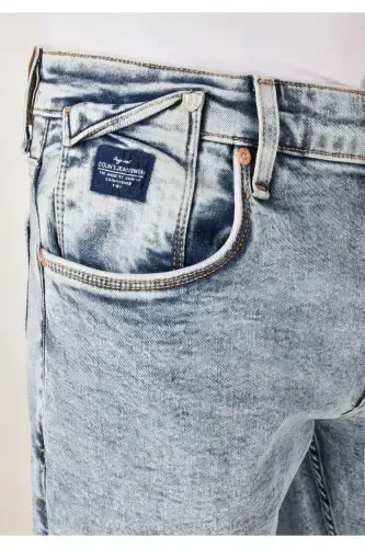 041 Danny Slim Fit Low Rise Straight Leg Blue Men's Jeans - 5