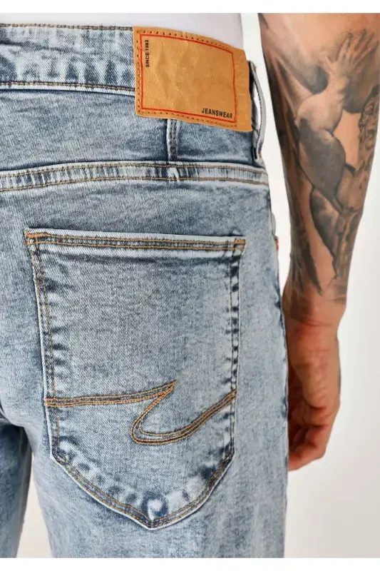 041 Danny Slim Fit Low Rise Straight Leg Blue Men's Jeans - 6